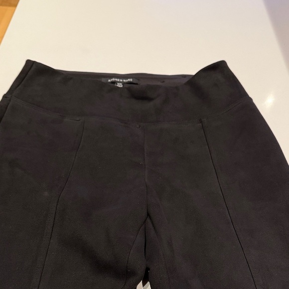 Andrew Marc Faux Suede High Waisted Ankle Pants, Black, Size M - Picture 4 of 12